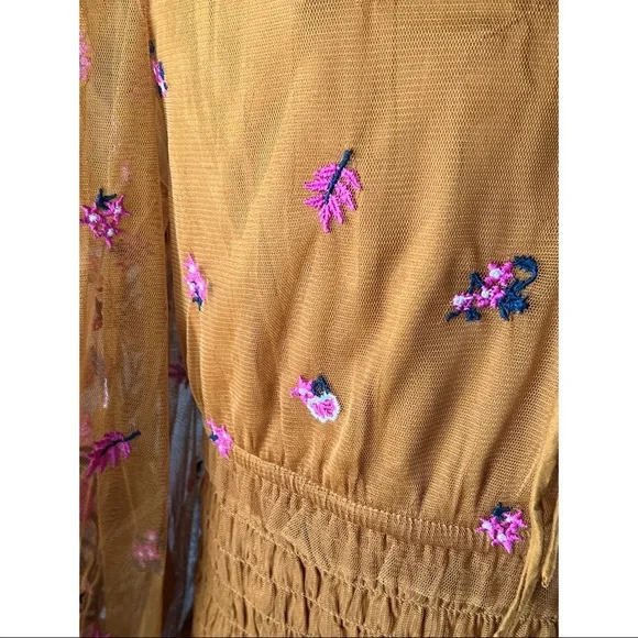 Anthropologie Smocked Tulle Blouse Top MP - Picture 13 of 16